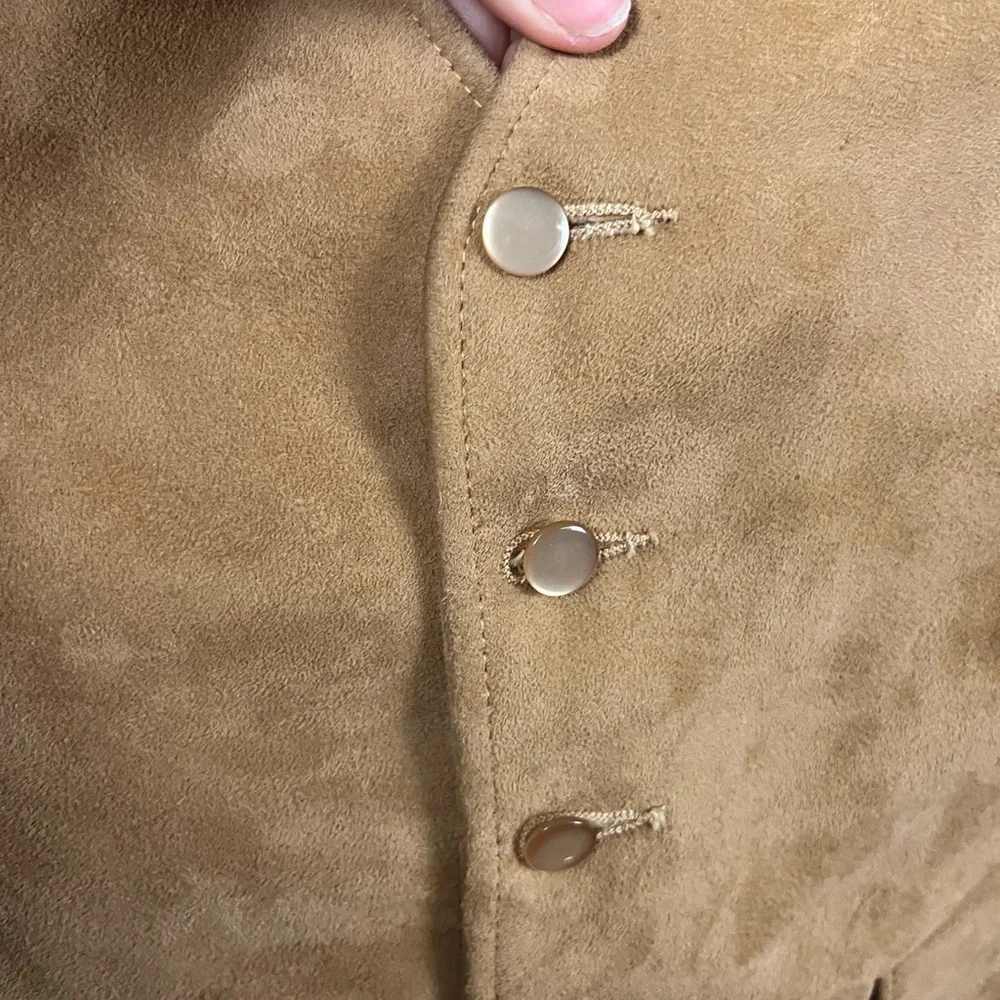 Vintage McGregor Men's Suede Western Tan Button Front‎ Vest- Size 40R